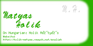 matyas holik business card